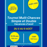 Tournoi jeunes du 5 au 9 août