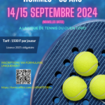 Tournoi padel Hommes +55 ans – 14-15 septembre 2024 Nouvelles dates